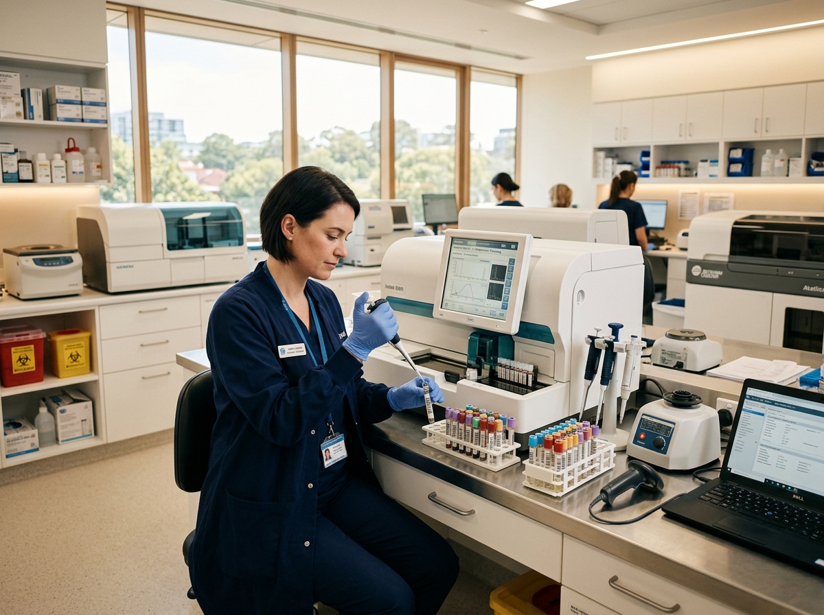 Diagnostic laboratory workstation at Vaani Hospital